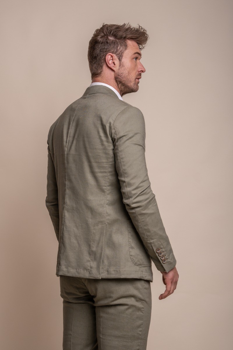 Men's Slim Fit Linen Suit Jacket - ALVARI