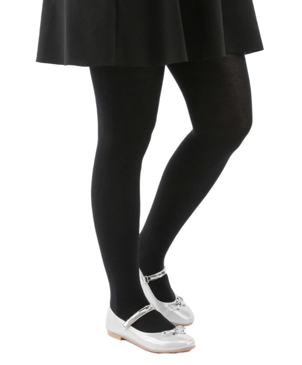 Mädchen Fleece-Fußstrumpfhose mit Ultra-Weichem Opakem Material