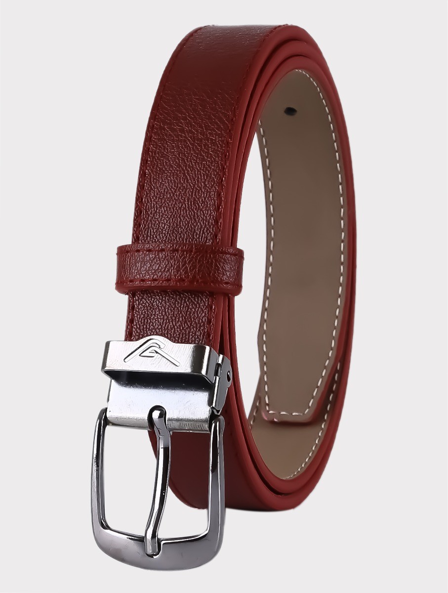 Boys Adjustable Leather Belt - Burgundy