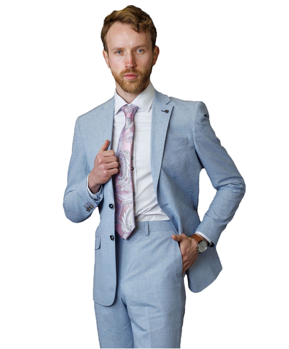 Men's Self Patterned Slim Fit Suit - JUDE