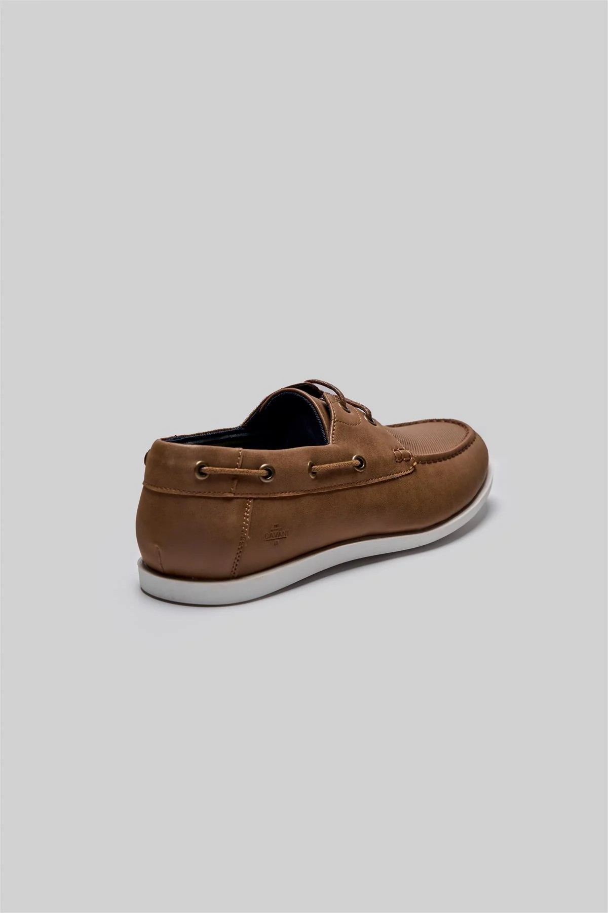 Men’s Leather Boat Shoes with White Sole - ANDROS