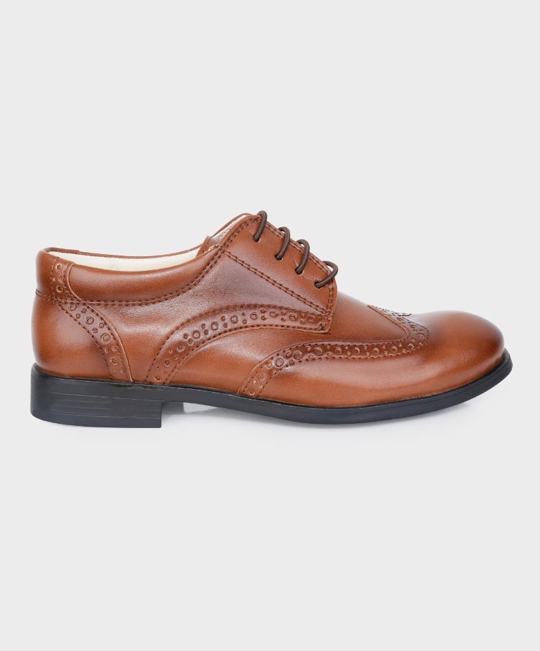 Jungen Derby Brogue Schnürschuhe - Braun braun