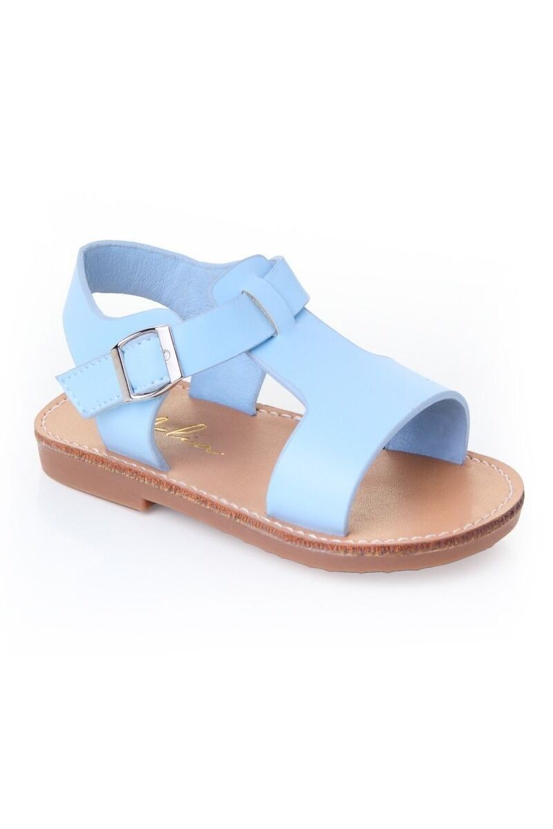 Girls’ T-Bar Sandal Shoes with Buckle Closure - WYATT - Blue