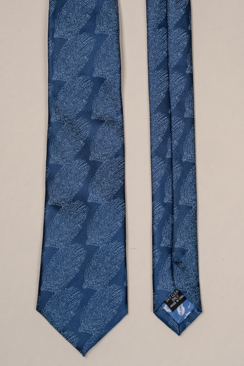 Herren Krawatte mit Blattmuster in Blau