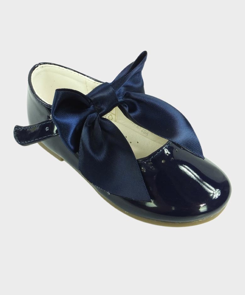Mädchen Lack Mary Jane Flache Schuhe - Navy blau