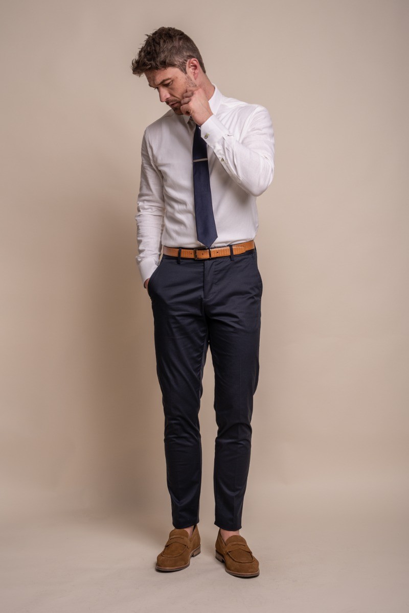 Men's Cotton Slim Fit Formal Pants- MARIO