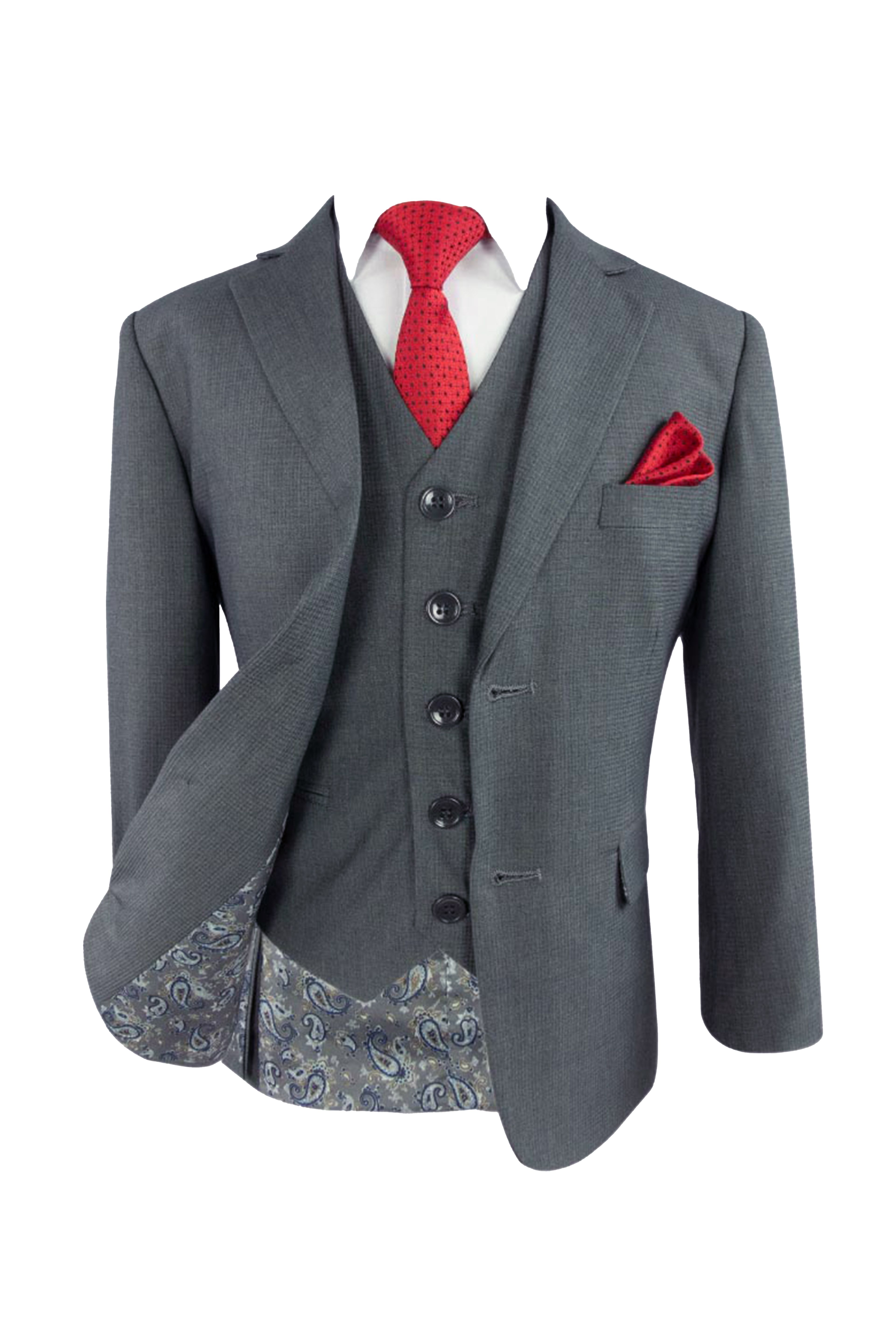 Boys Tailored Fit Formal Suit - AIDEN - Gray