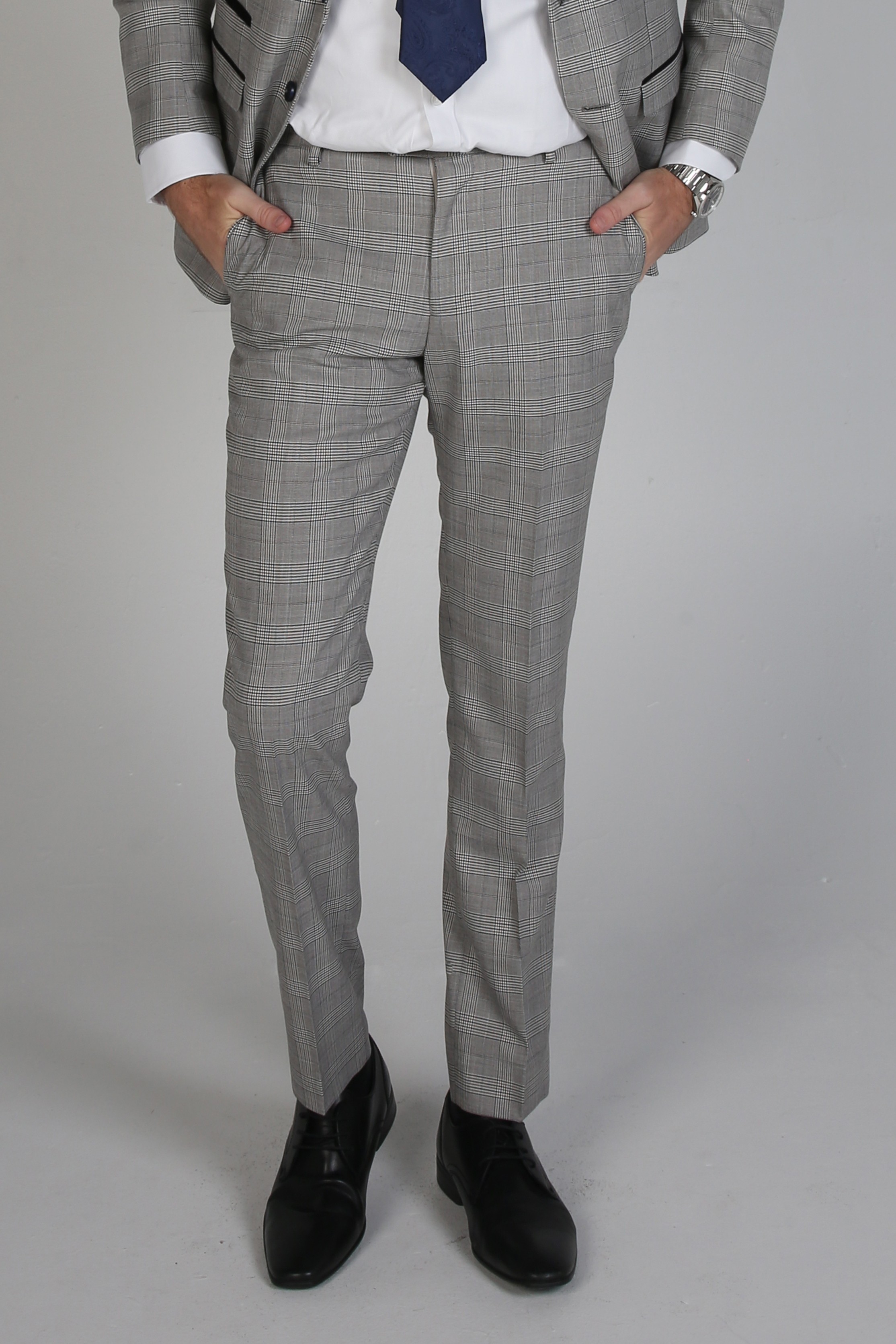 Men's Windowpane Tweed Check Pants - HUGO