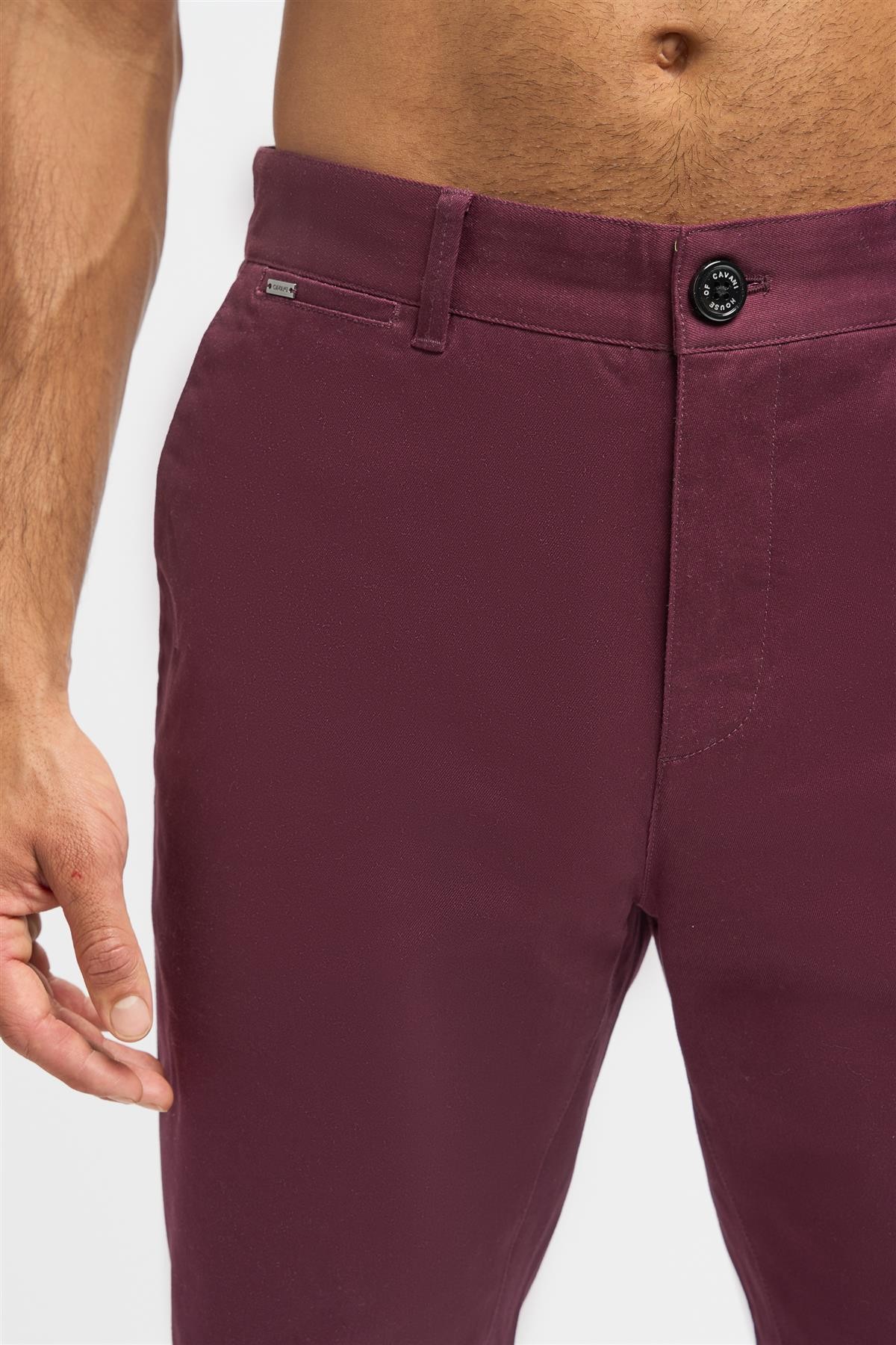 Herren Twill Dakota Chino Hosen - Wein