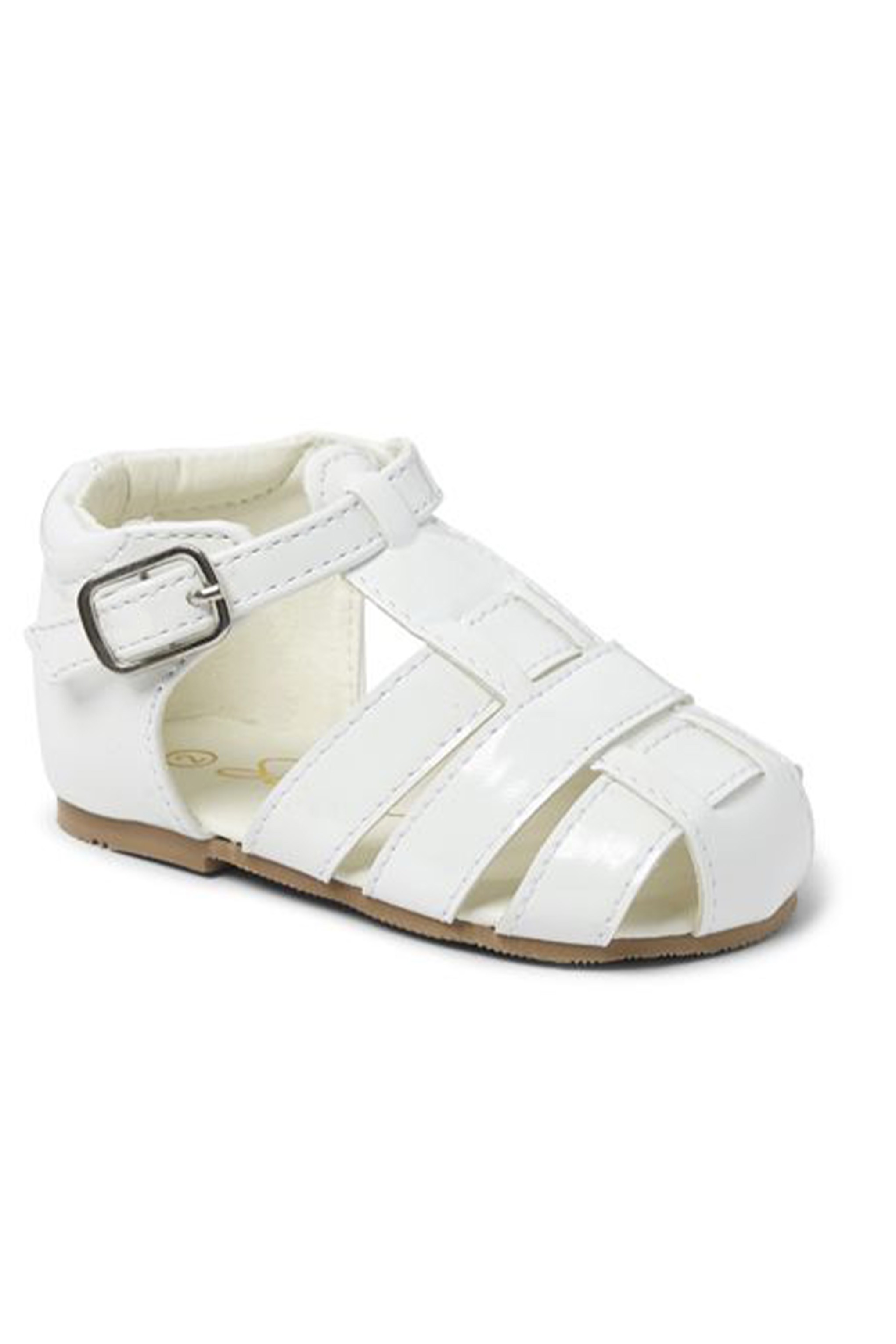 Sandales en cuir verni unisexes pour enfants - RALPH - Blanc