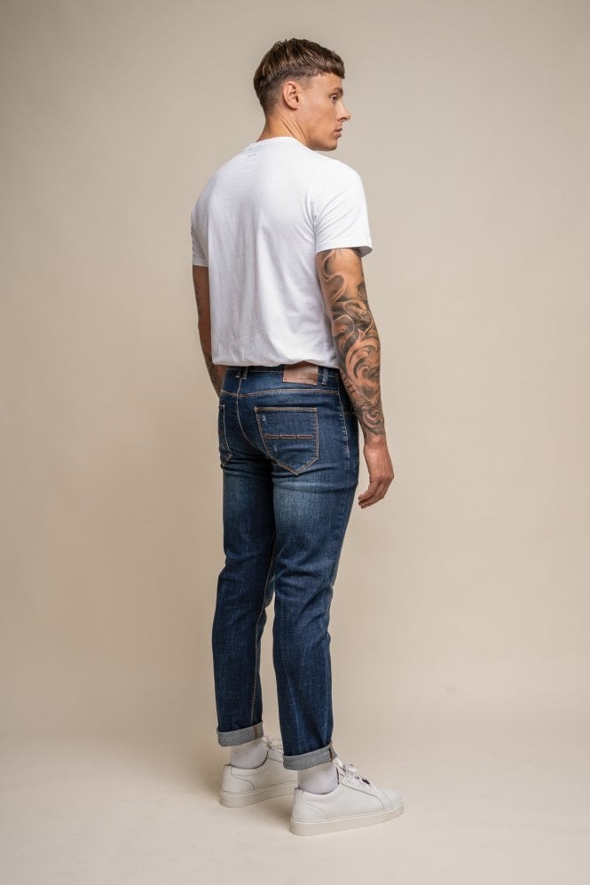 Herren Casual Slim Fit Denim Stretch Jeans