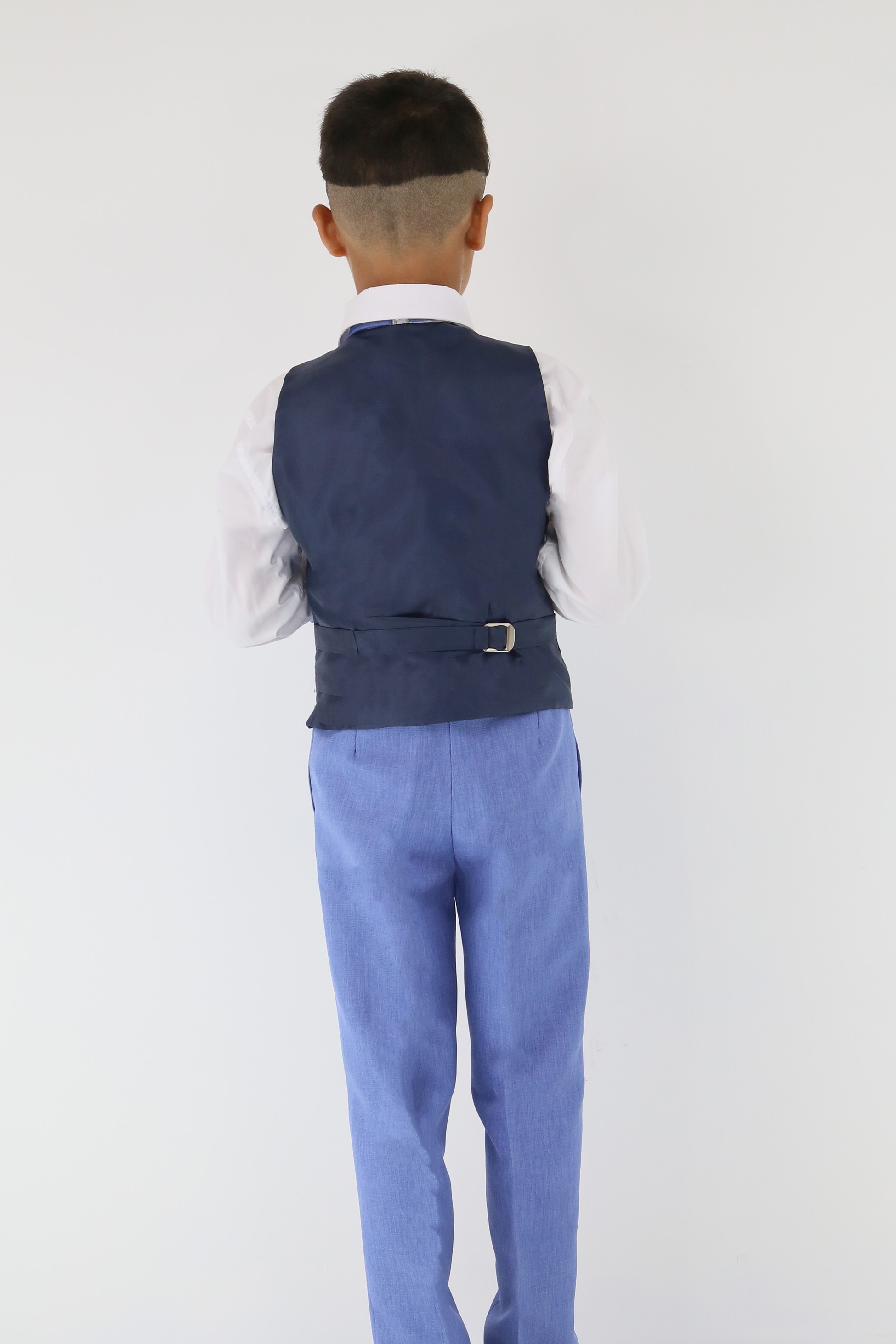 Jungen Slim Fit Texturierter 6-teiliger Anzug - Himmelblau