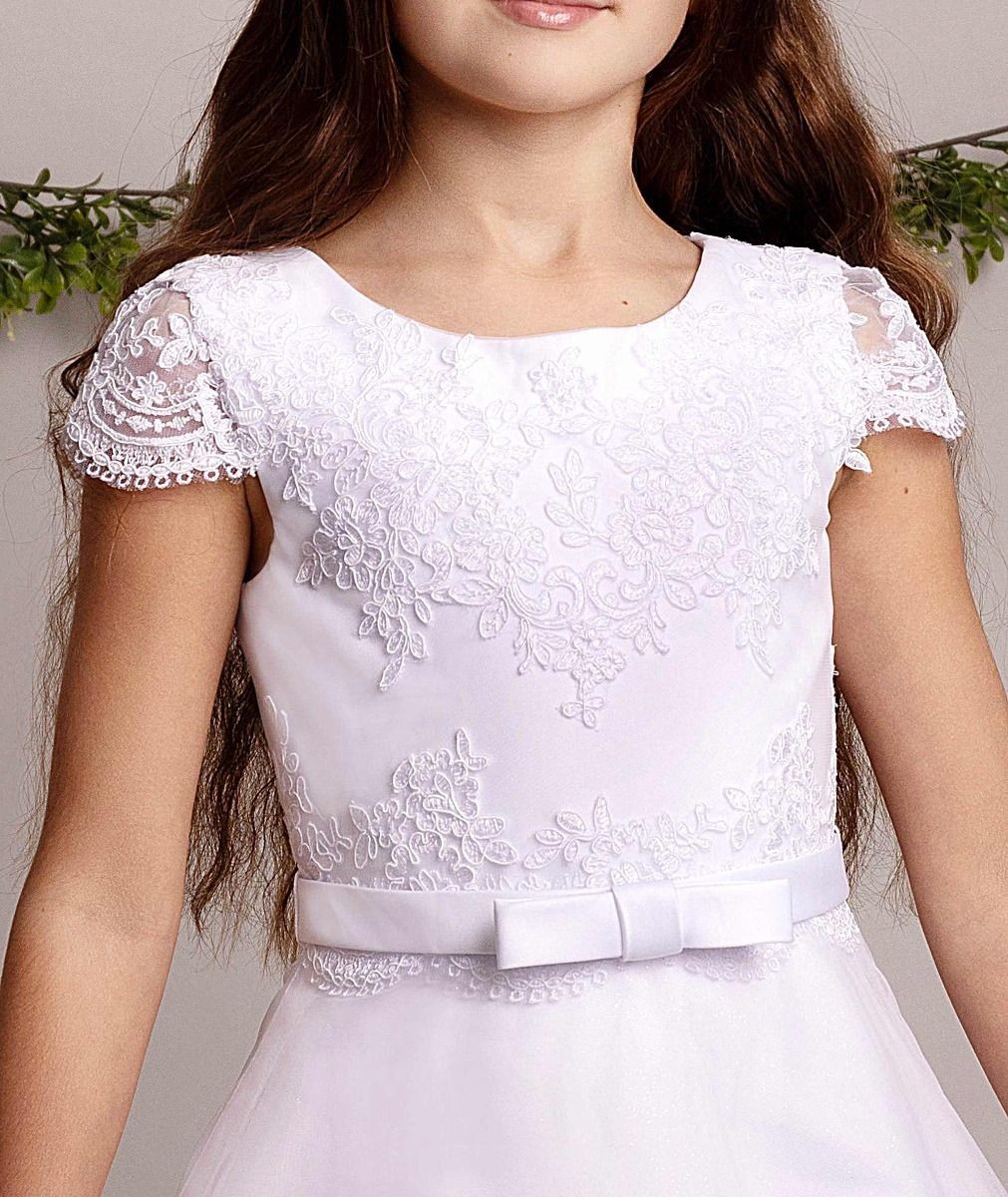 Robe Blanche en Dentelle pour la Communion des Filles - BILLIE