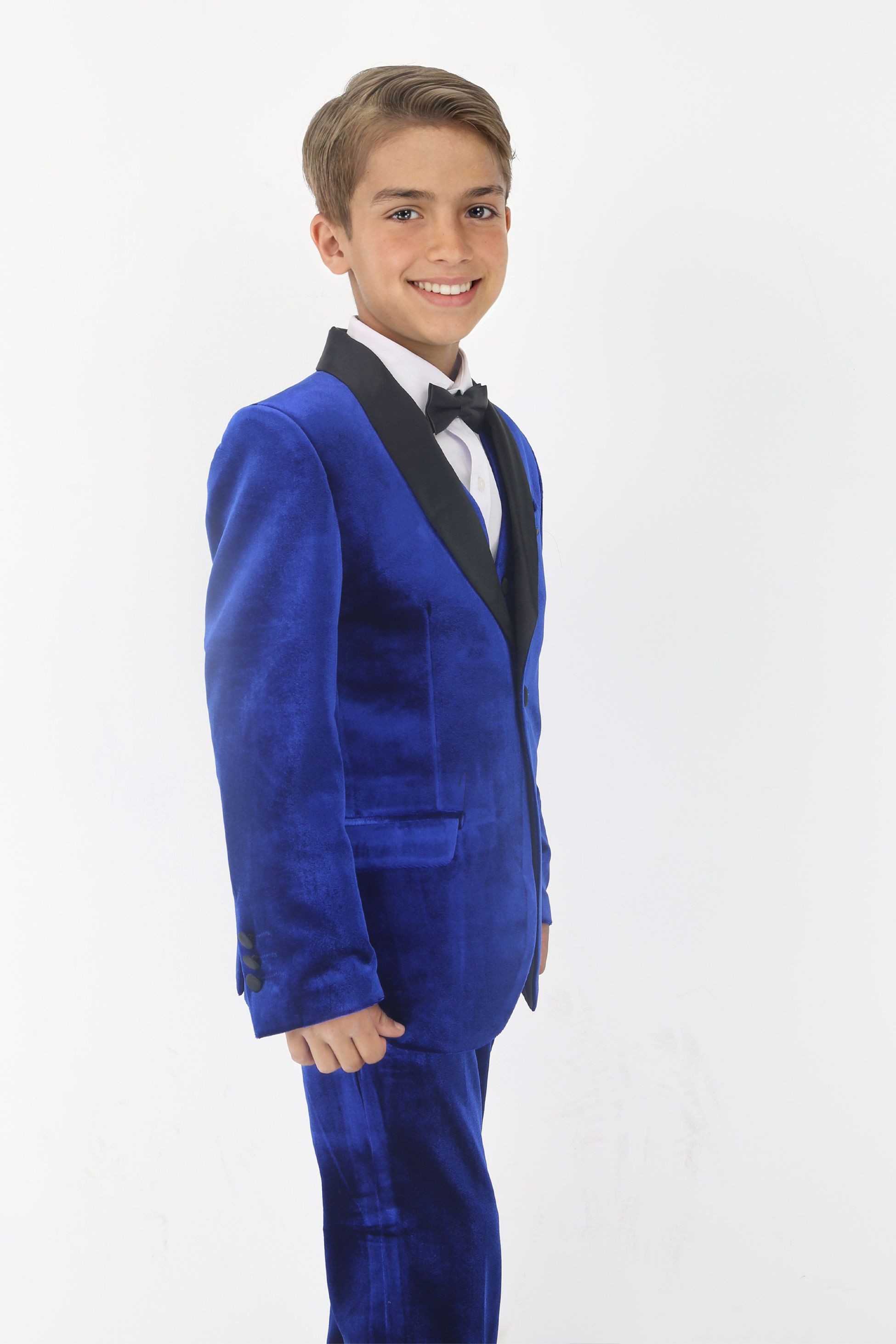 Boys' Velvet Suit with Satin Shawl Lapels - EC103