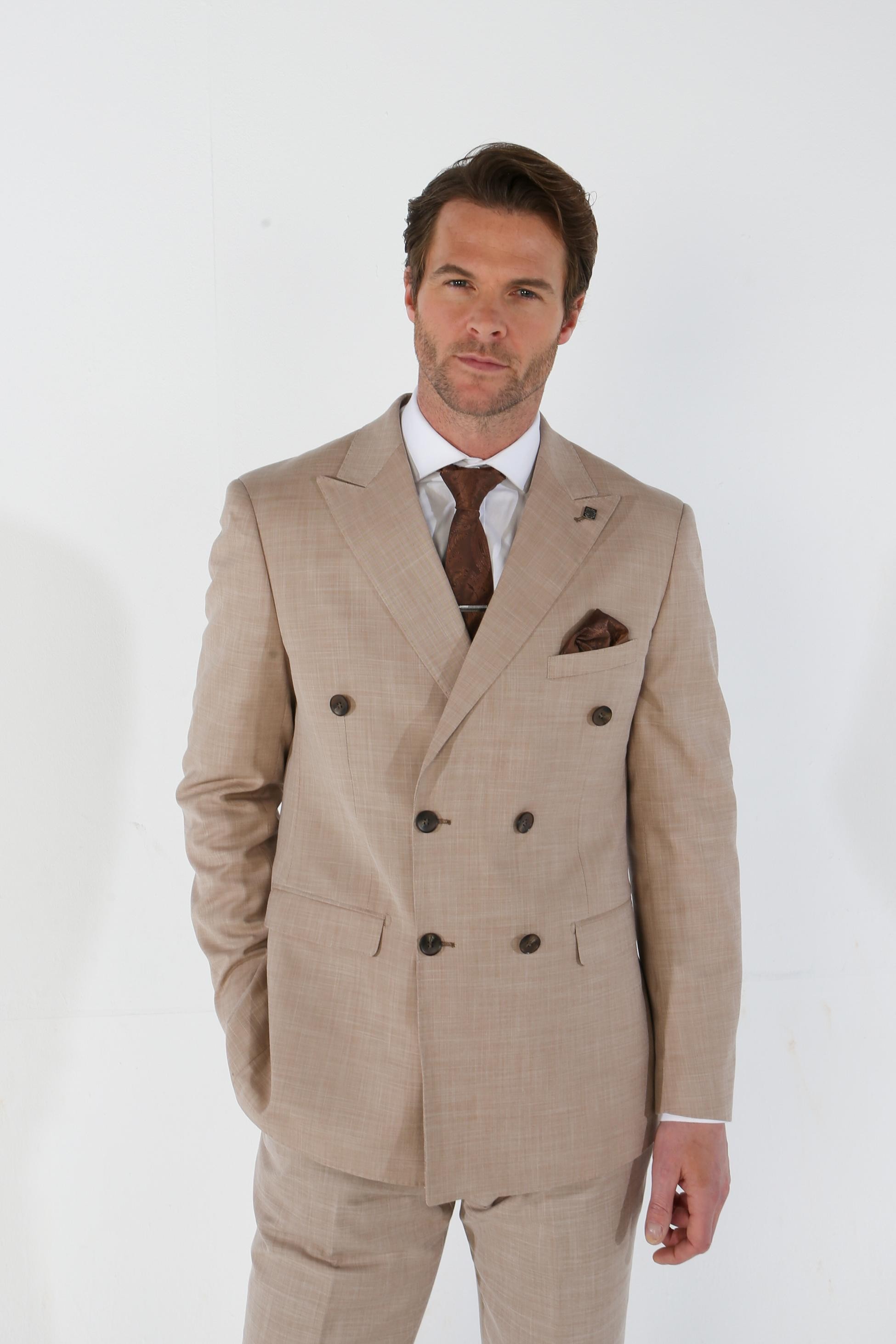 Men's Plaid Double-Breasted Suit - KURT