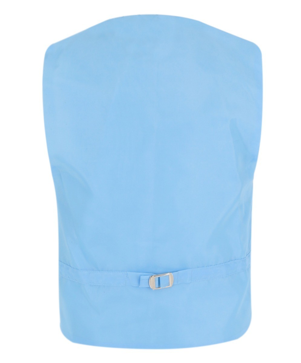 Boys Windowpane Check Blue Vest Set - E-SAM - Short