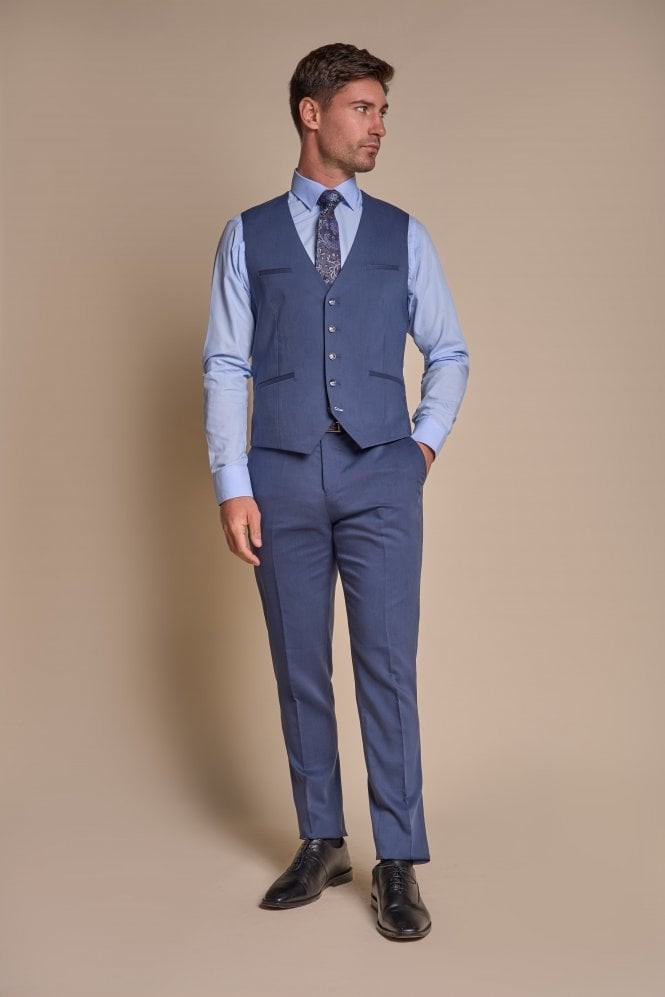 Herren Slim Fit Anzug in Blau - SPECTER