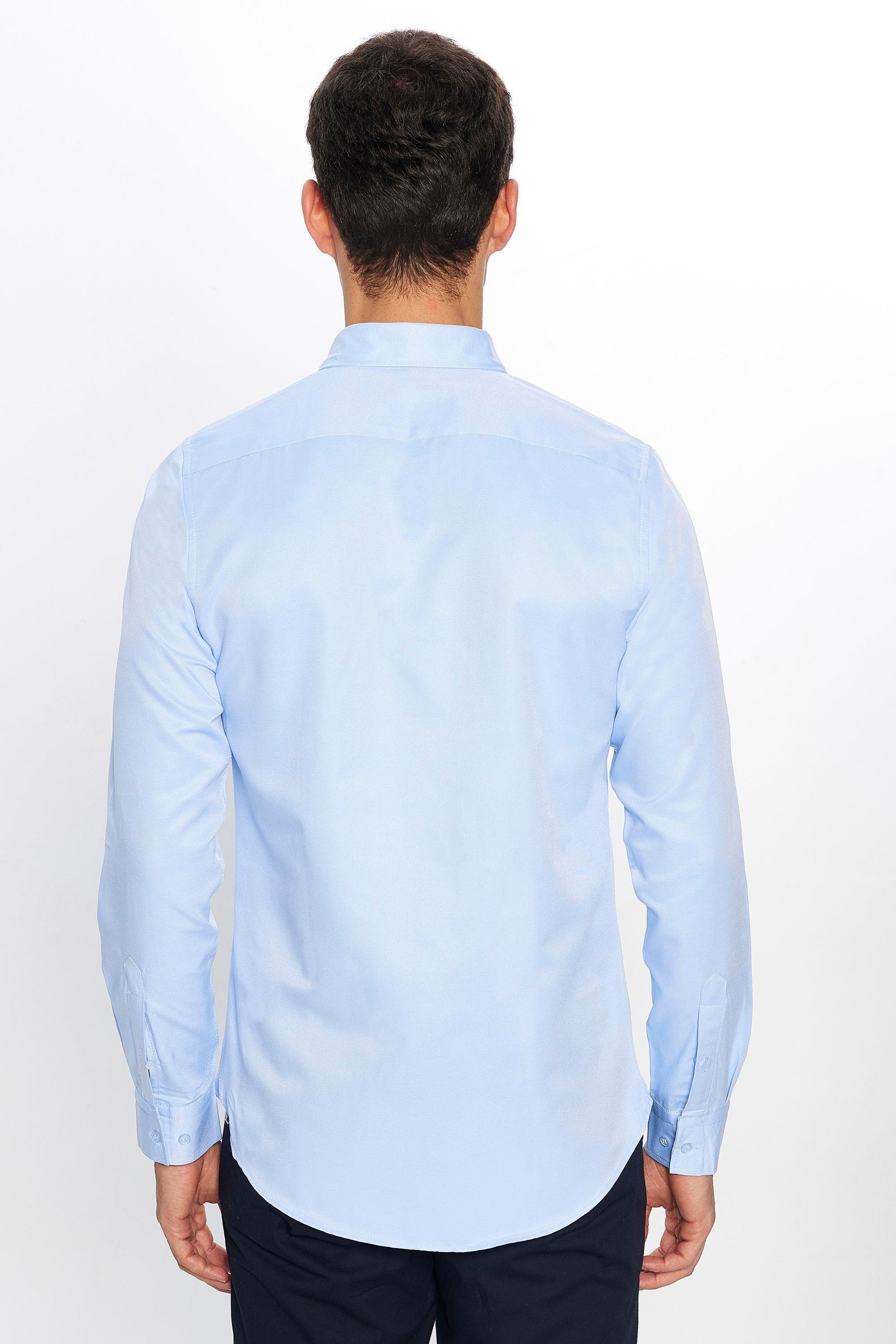 Titel: Herren Slim Fit Baumwollhemd mit Button-Down-Kragen - GABARDIN - Hellblau