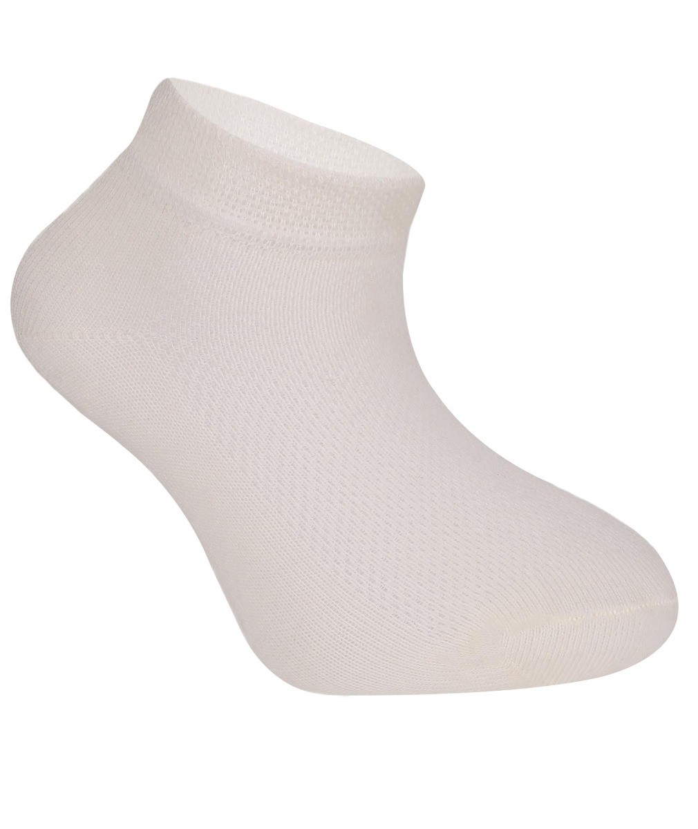 Unisex Stretch Cotton Ankle Socks, for Boys & Girls - Cream