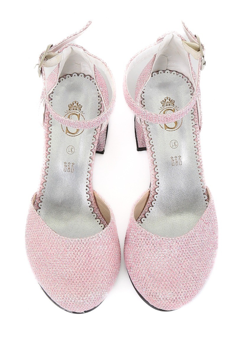 Girls Mary Jane Block Heel Pink Shoes - BUENE