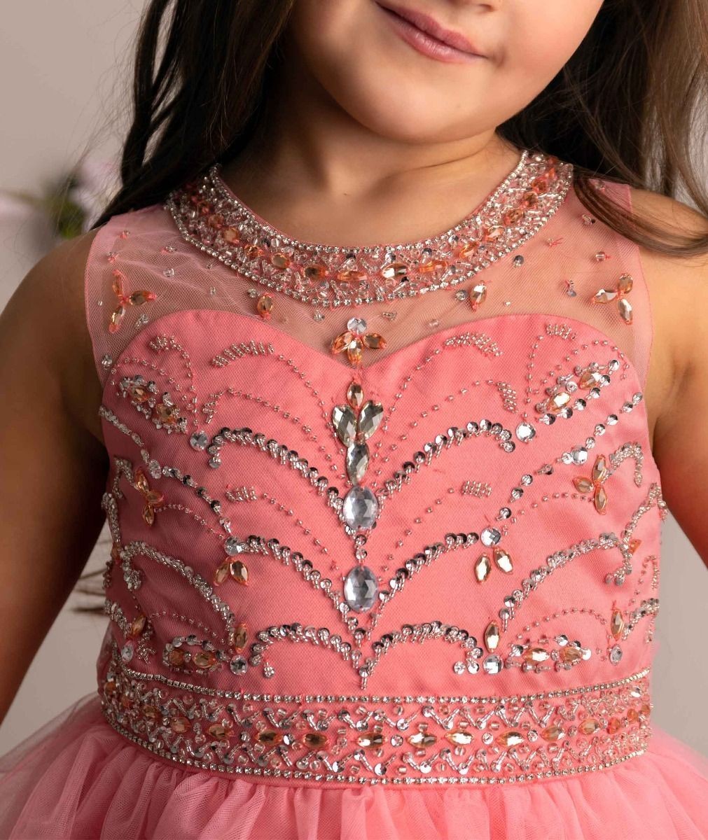 Girls Tulle Dress with Sequin Embellishments - LOLA