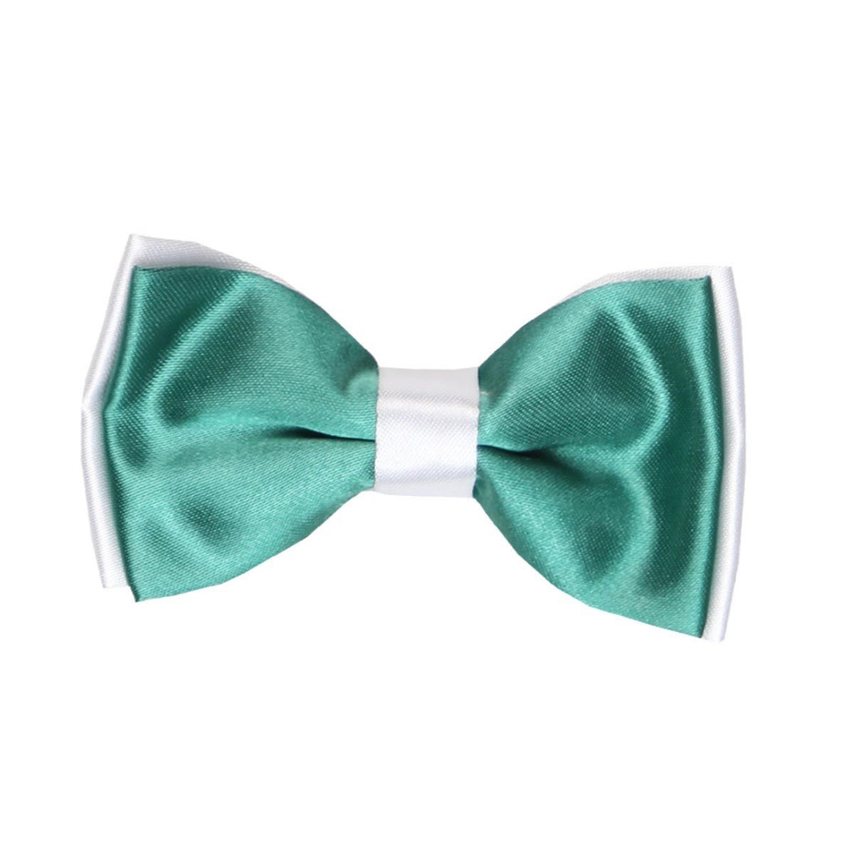 Boys Two-Toned Layered Adjustable Bowtie - Green and White