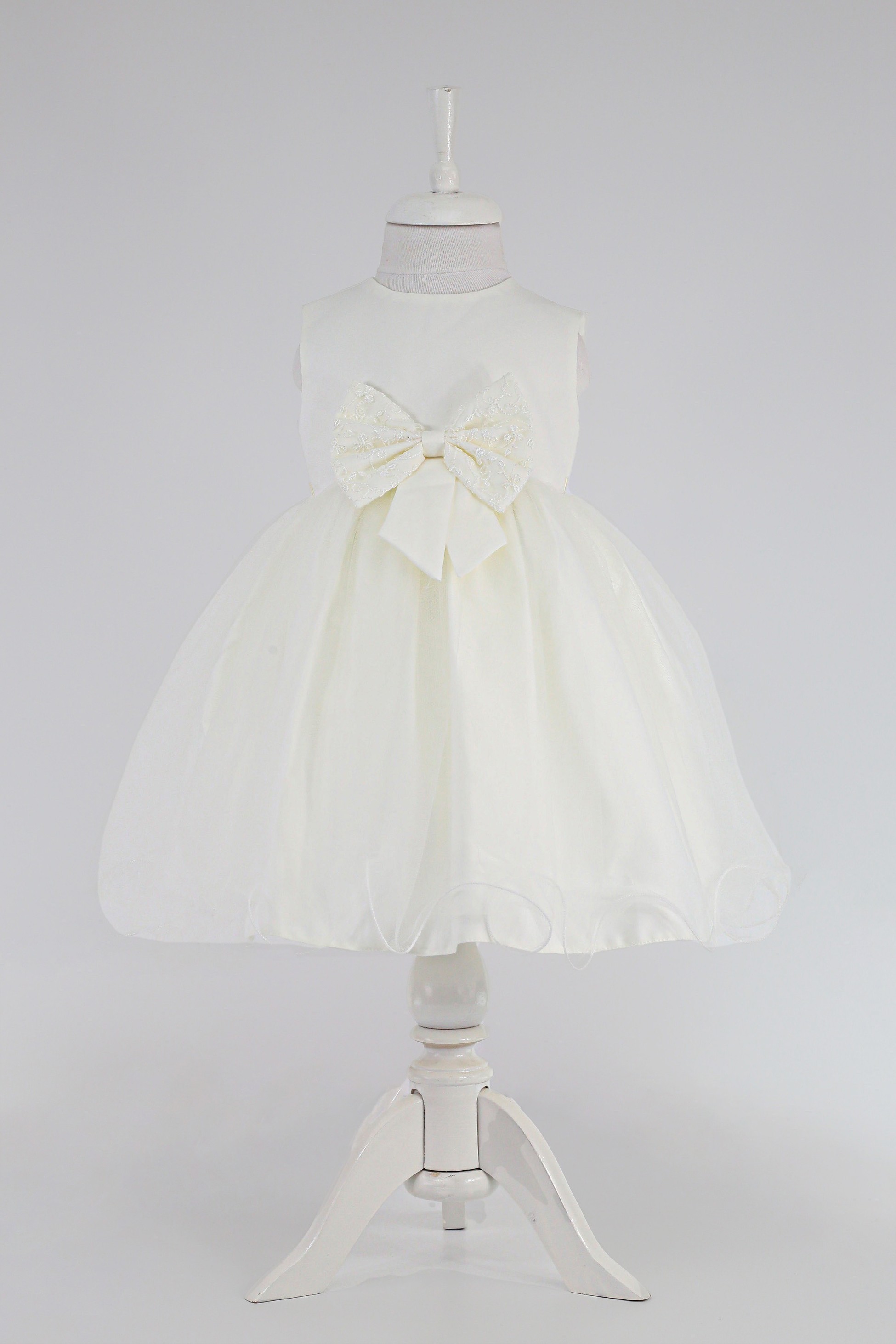 Baby-Mädchen-Kleid mit Spitzenjacke - B1201 - Elfenbein