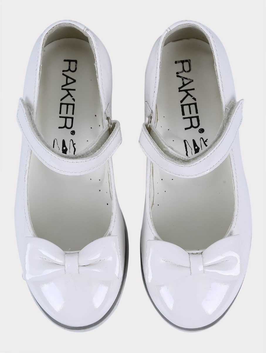 Girls Patent Flat Mary Jane Shoes - White