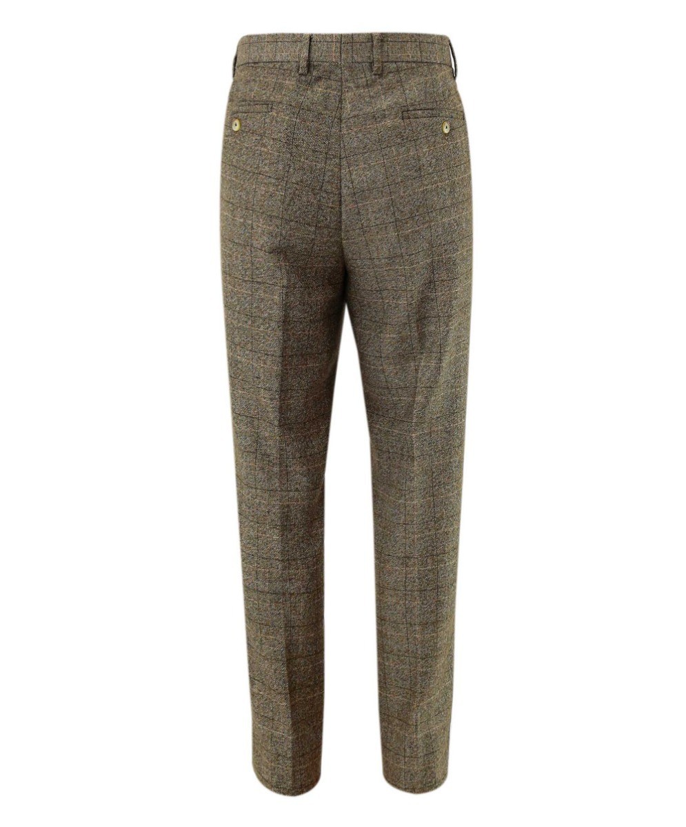 Herren Tweed Karomuster Hose - MARCELLO DANIEL 5471T BEIGE