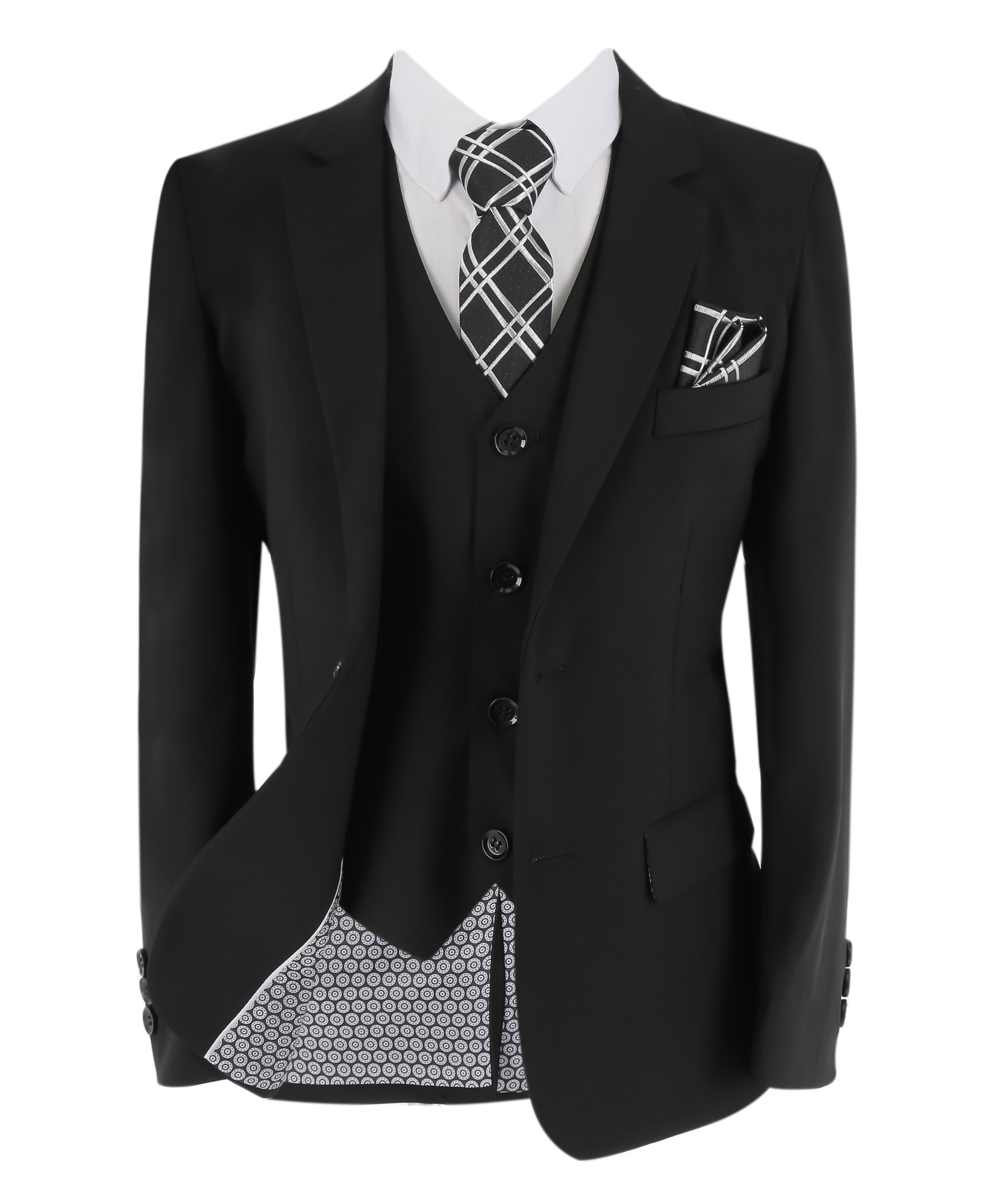 Boys Regular Fit All In One Suit - Black