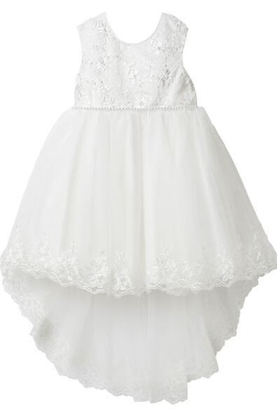 Baby & Mädchen High-Low Rock Spitzenkleid - KHLOE - Elfenbein