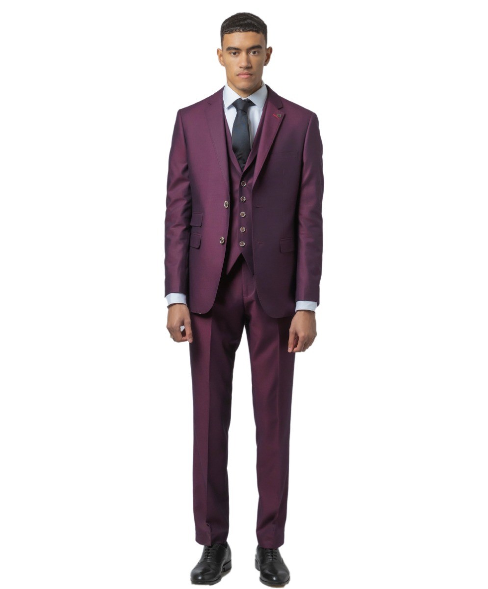 Costume ajusté bordeaux Lincoln pour hommes - Bourgogne