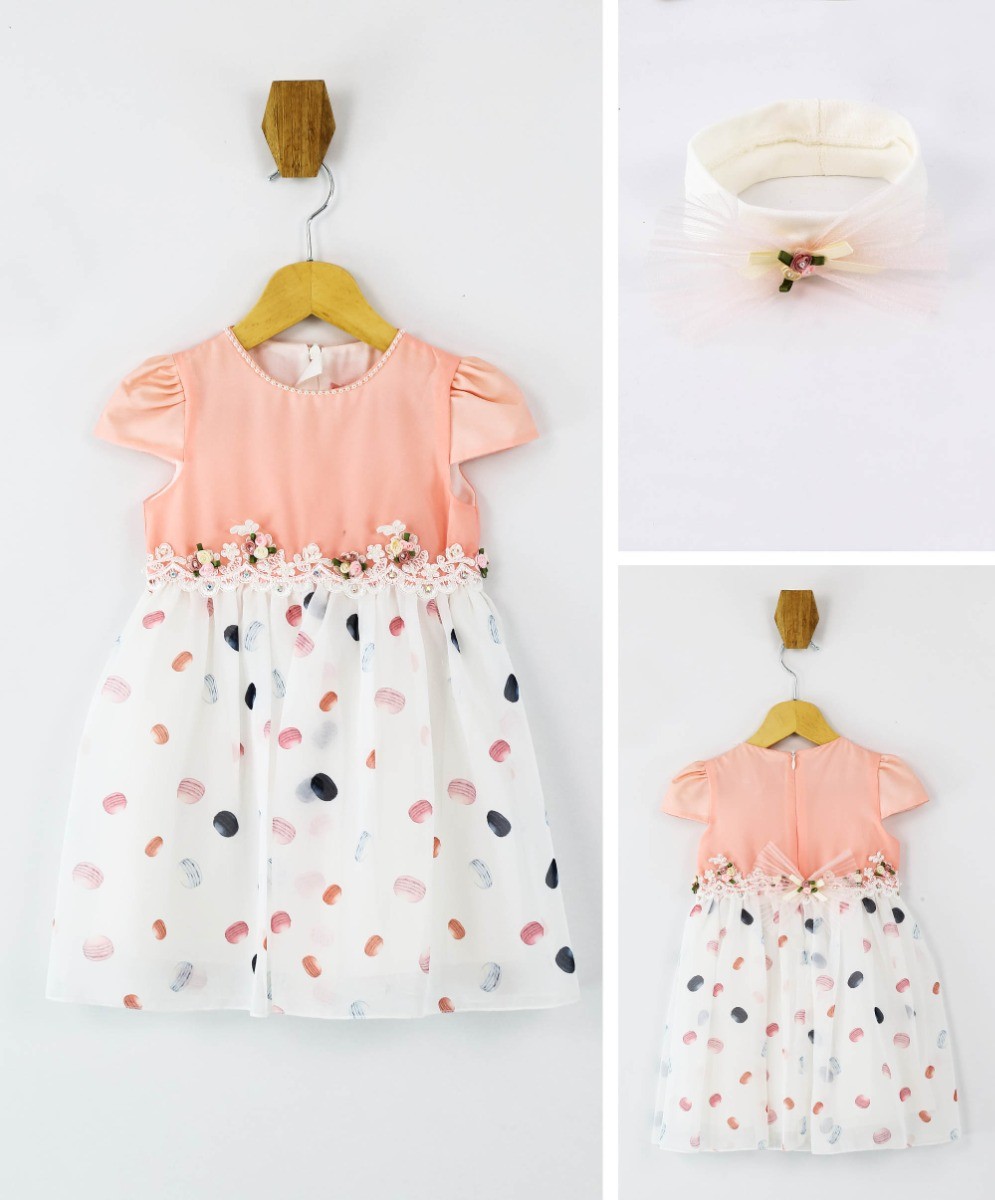 Baby Mädchen Kurzarm Sommer Pinkes Kleid Set - Rosa
