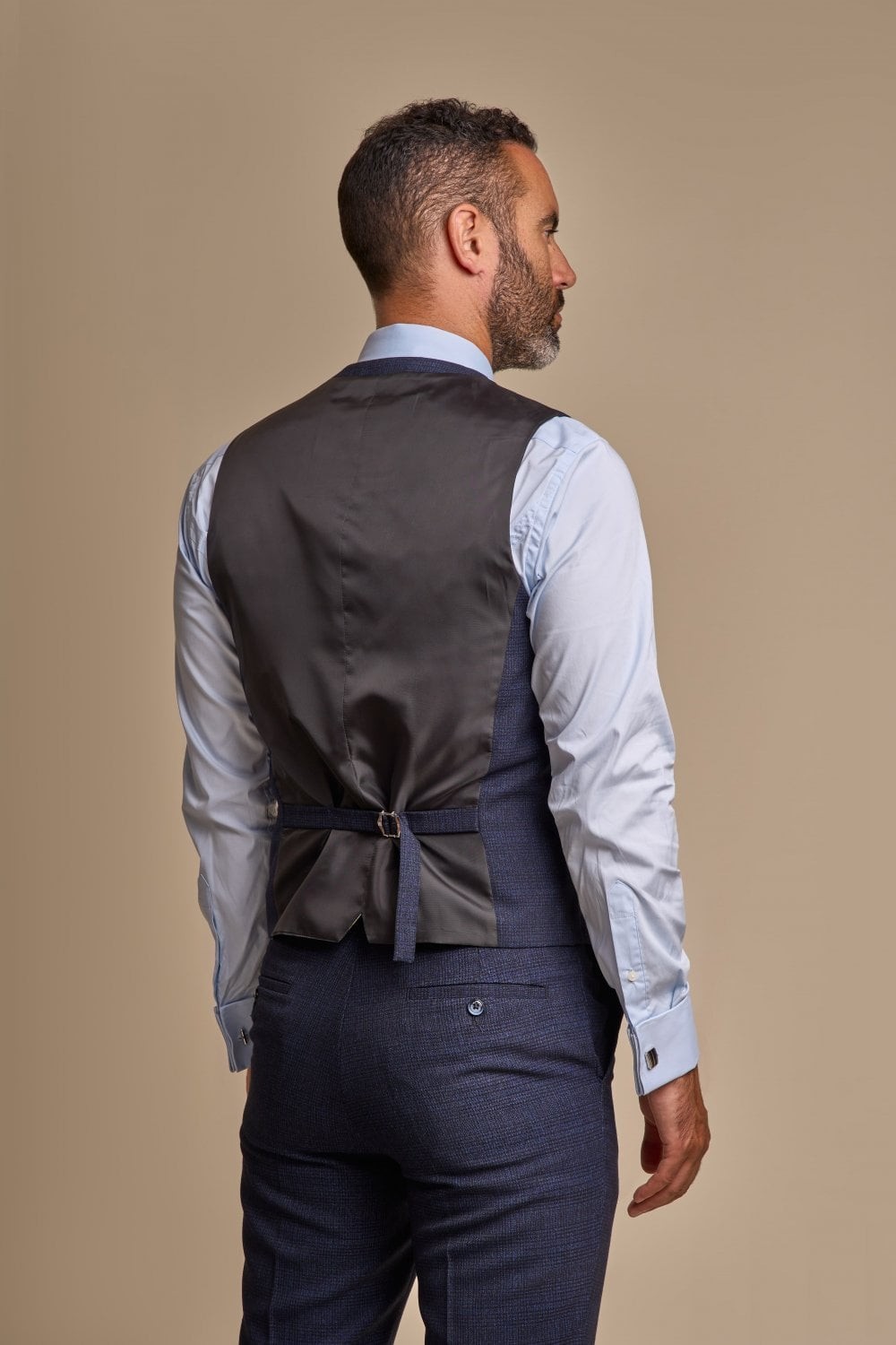 Men's Tweed Houndstooth Check Slim Fit Suit - CARIDI