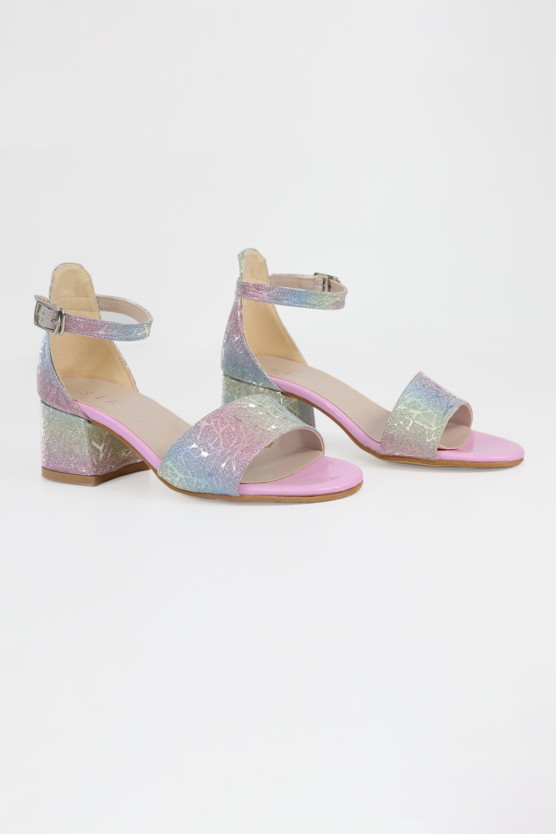 Girls Rainbow Patterned Block Heel Sandals - JENNY