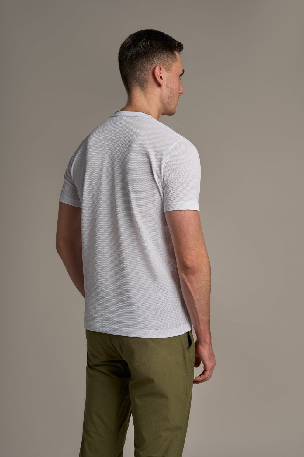 Herren Baumwoll-Slim-Fit T-Shirt - BYRON - Weiß