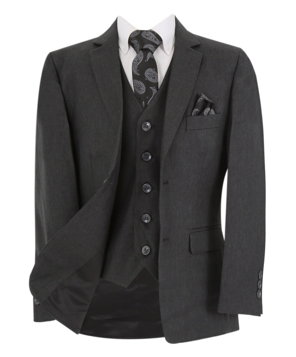 Boys Tailored Fit Formal Suit - LANDON - Noir