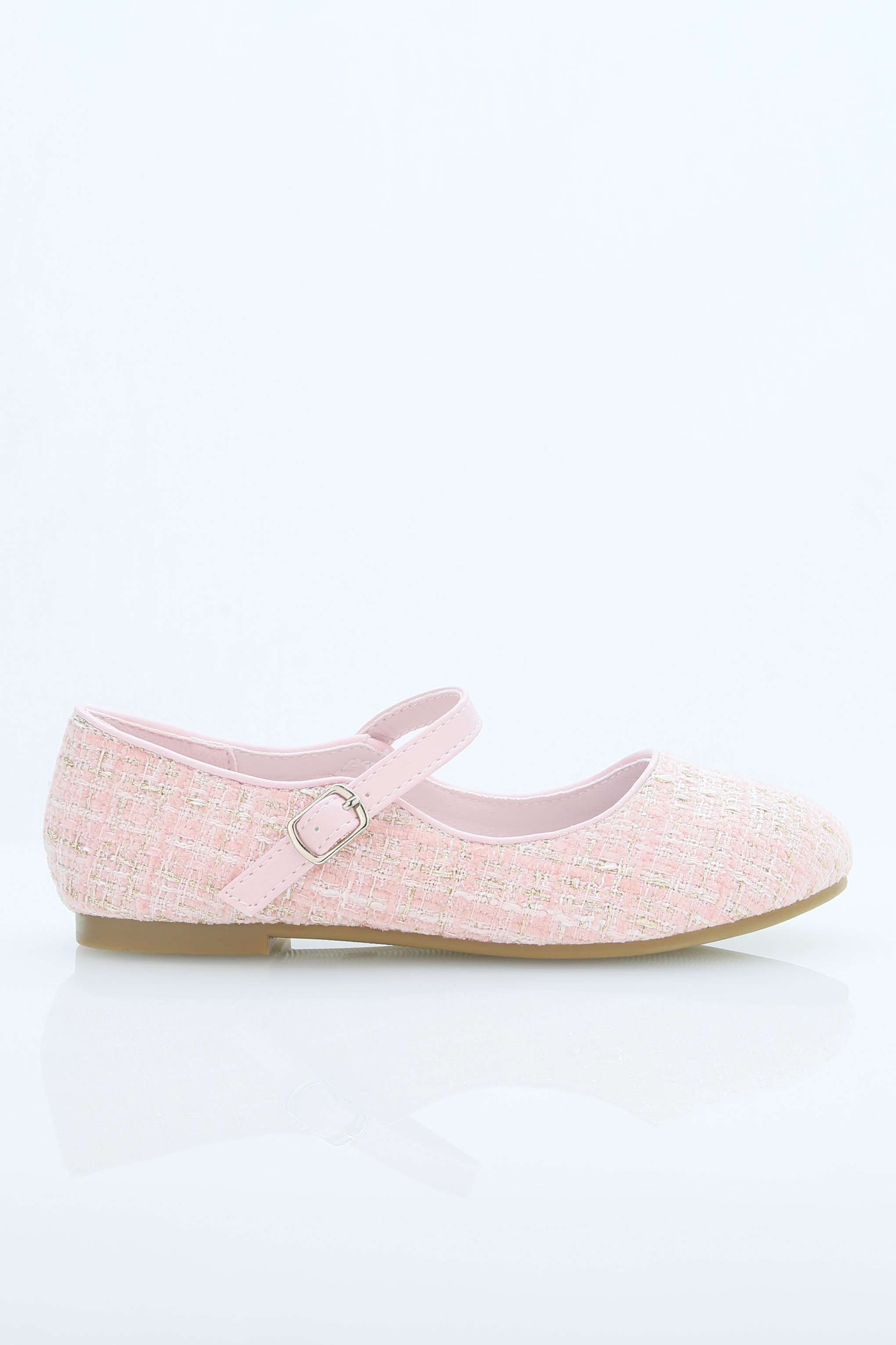 Mädchen Tweed Ballerinas Mary Jane Schuhe - SUZANNE - Rosa