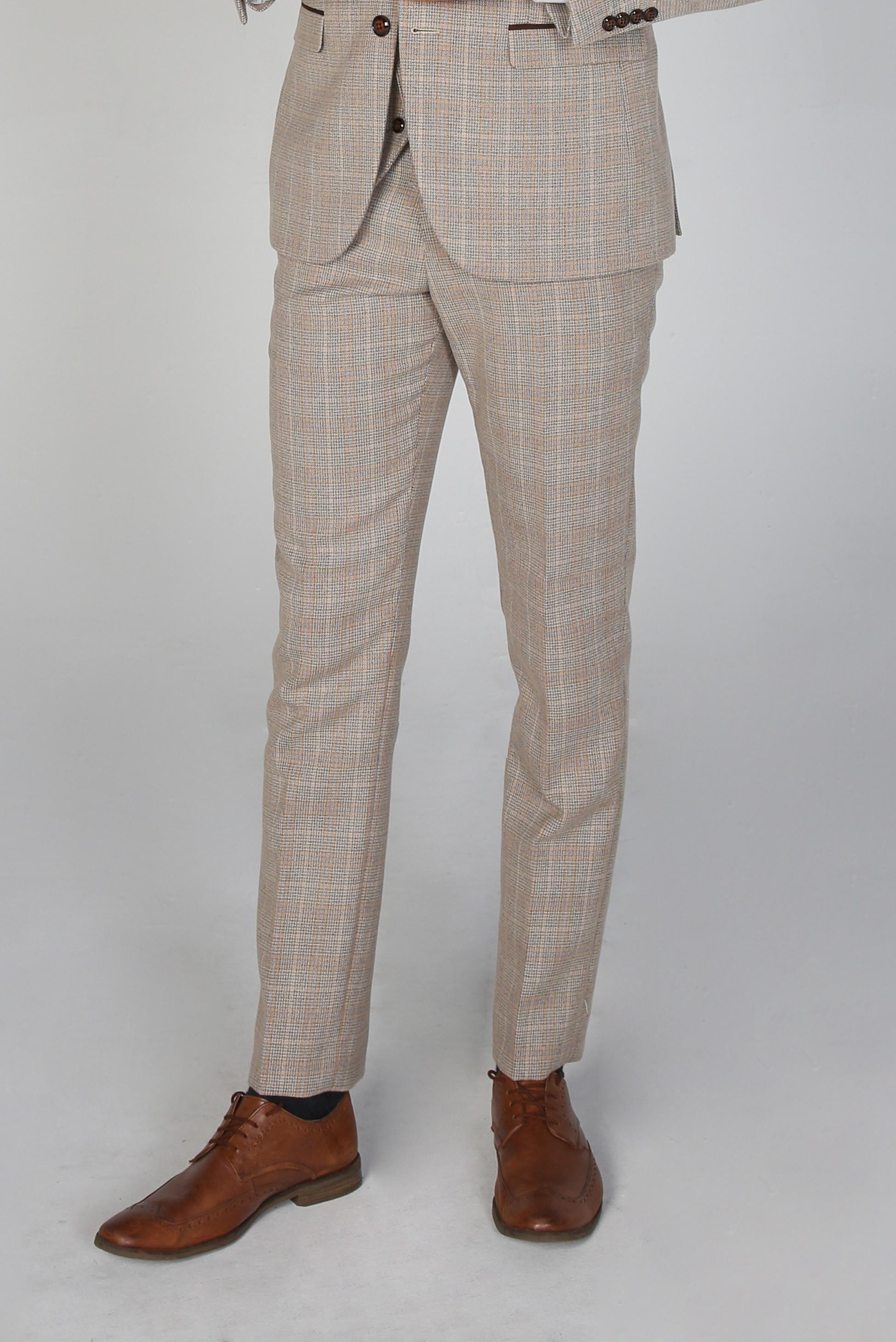 Men's Houndstooth Tweed Check Pants - HOLLAND