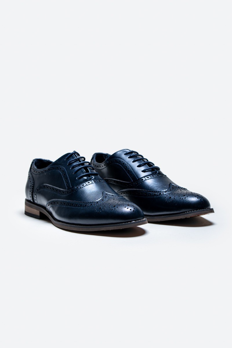 Men's Oxford Brogue Shoes - CLARK - Navy Blue