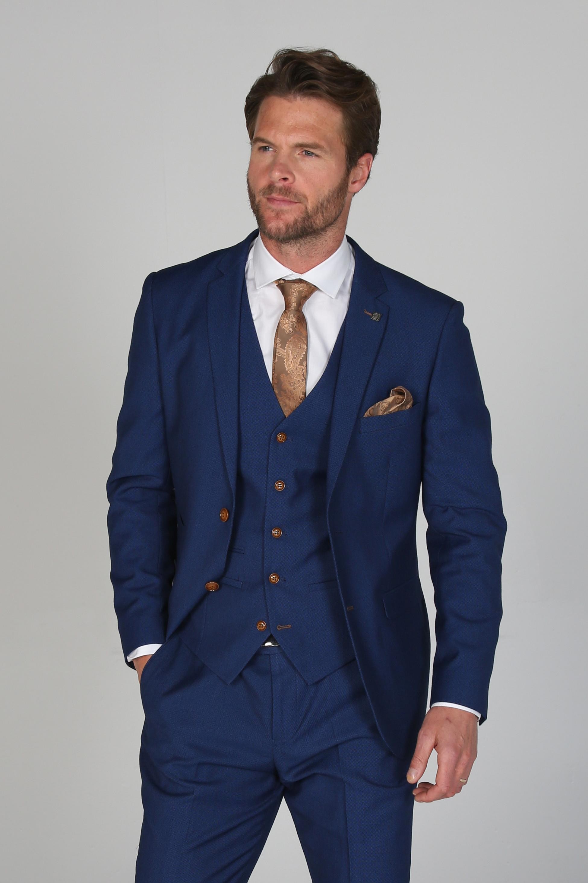 Men's Tailored Fit Blue Suit - MAYFAIR