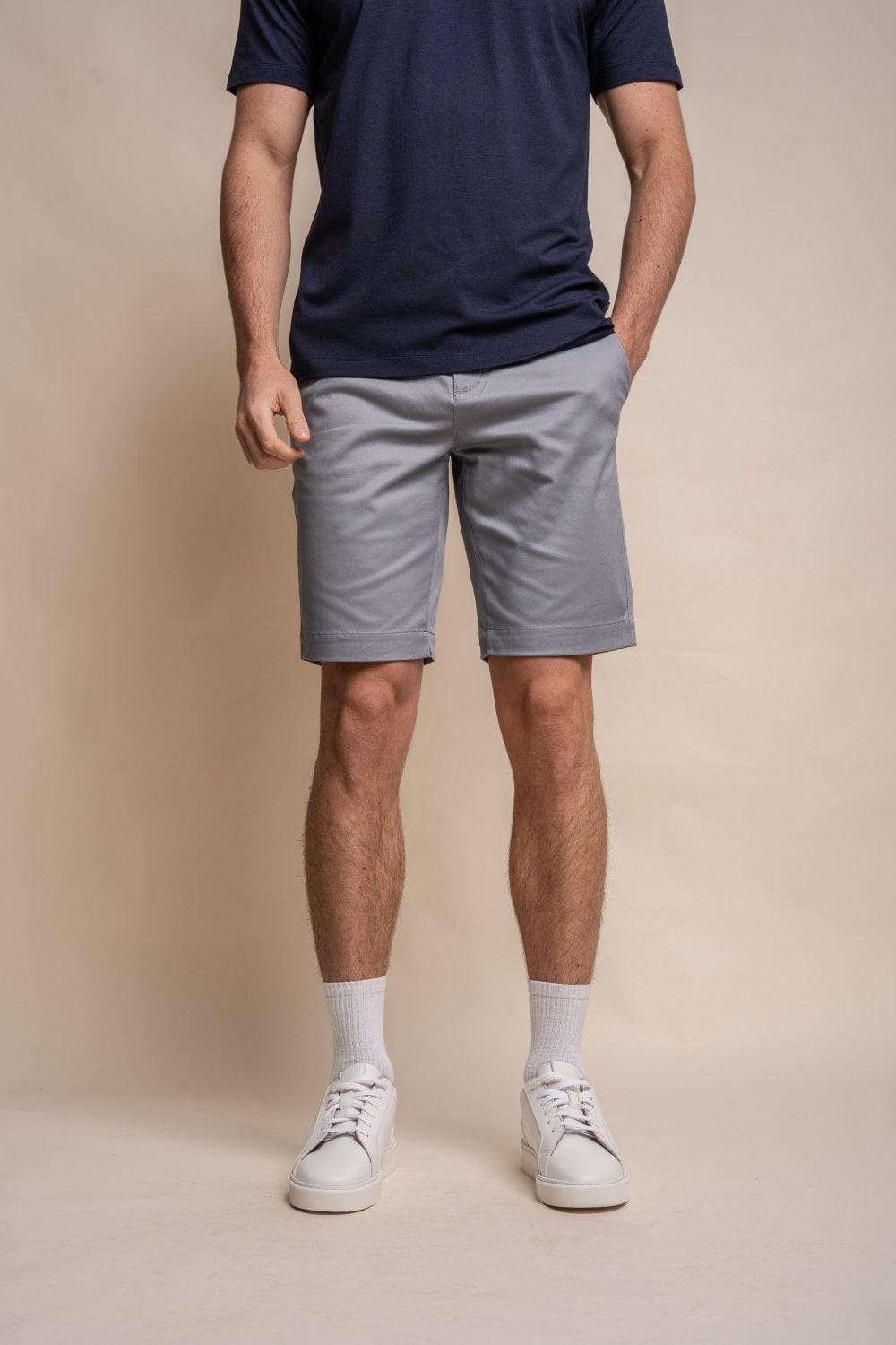 Men's Cotton Casual Chino Shorts - DAKOTA - Grey