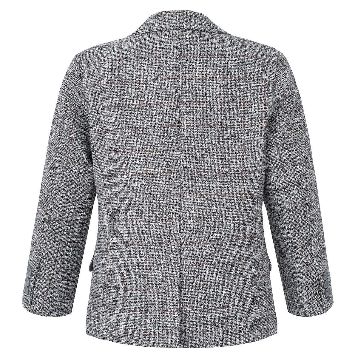 Jungen-Baumwoll-Tweed-ähnlicher Karo-Tailored-Fit-Blazer