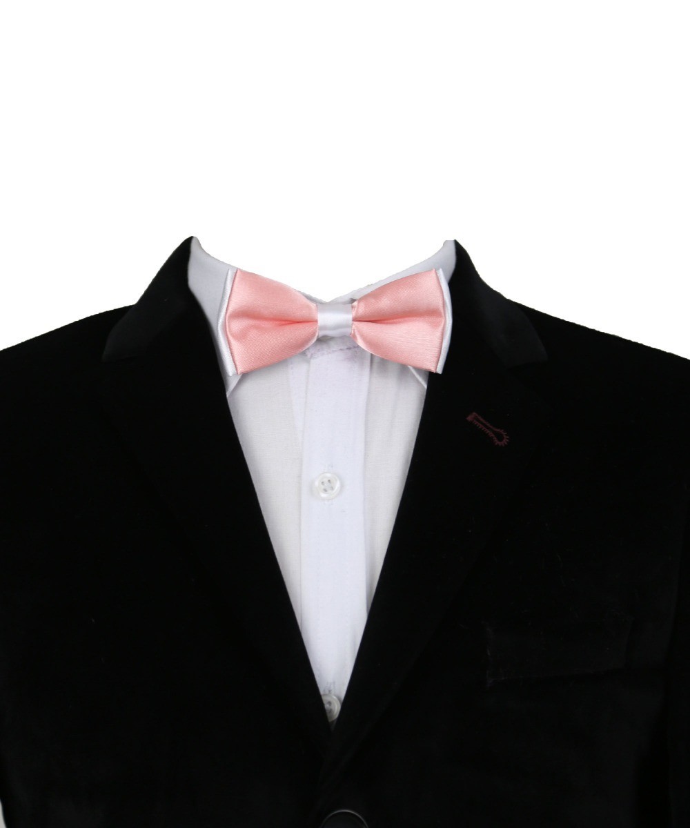 Boys Two-Toned Layered Adjustable Bowtie - Pink and White