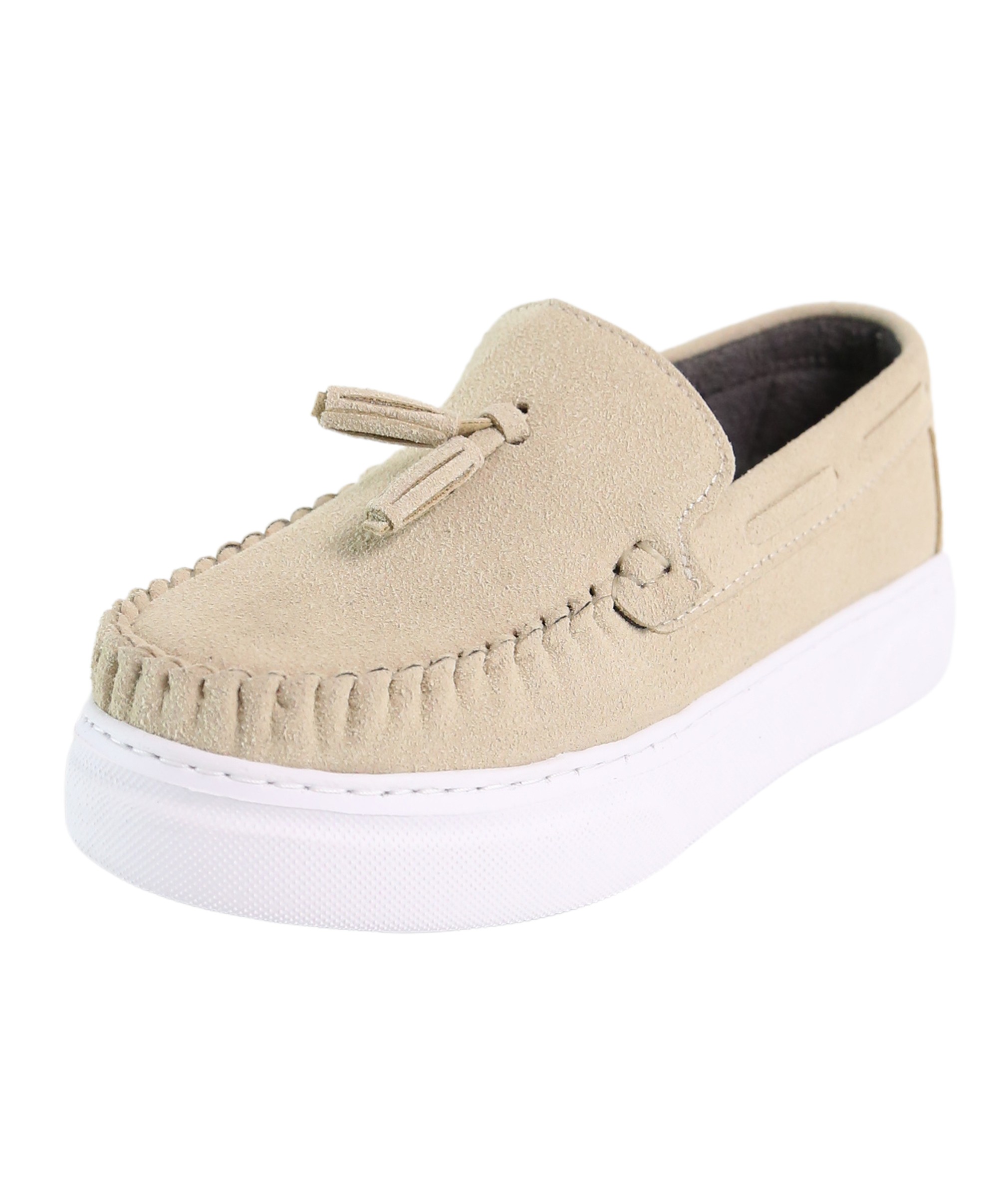 Boys Suede Slip-On Thick Sole Loafers - URBAN - Beige
