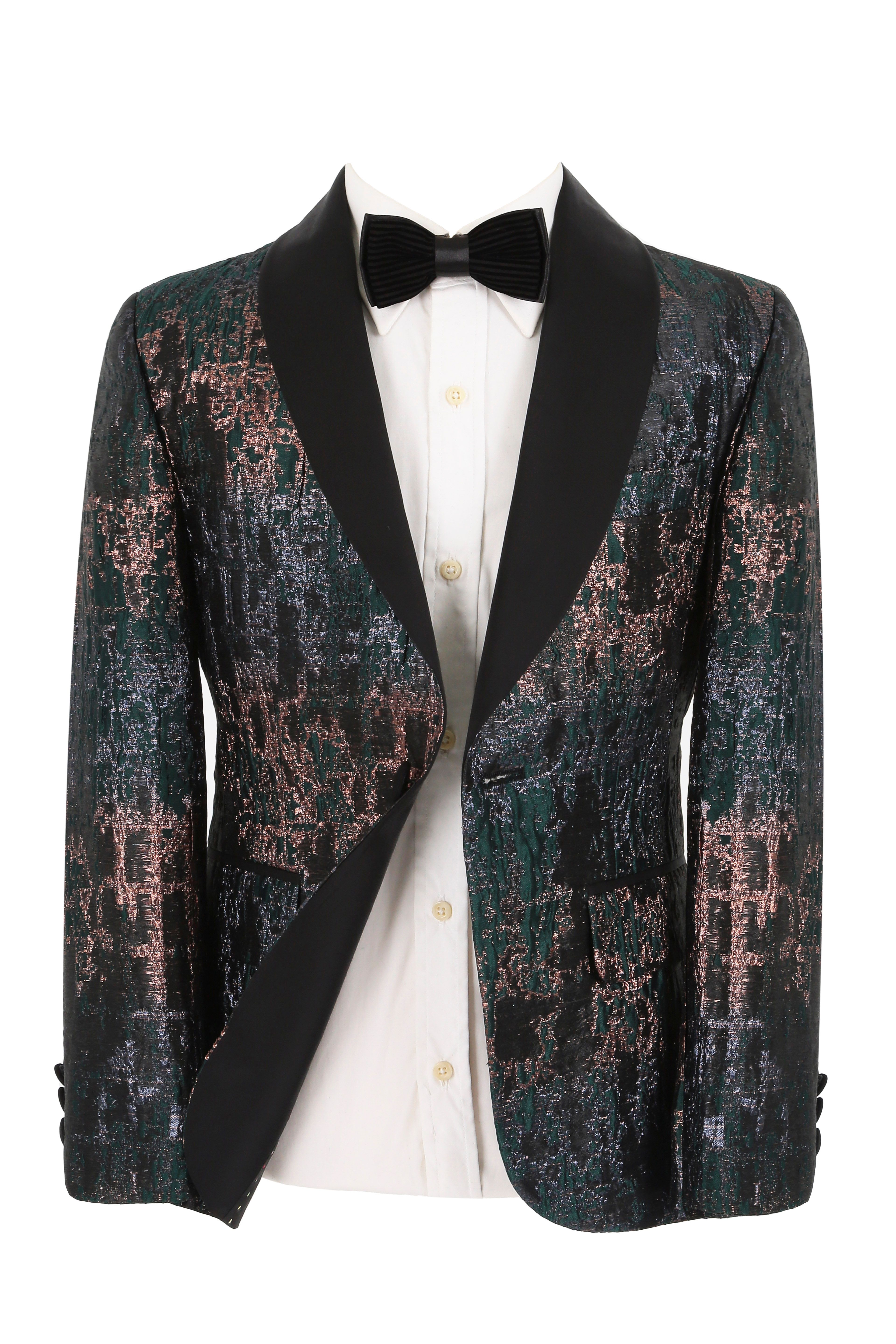 Boys Shimmery Patterned Tuxedo Suit