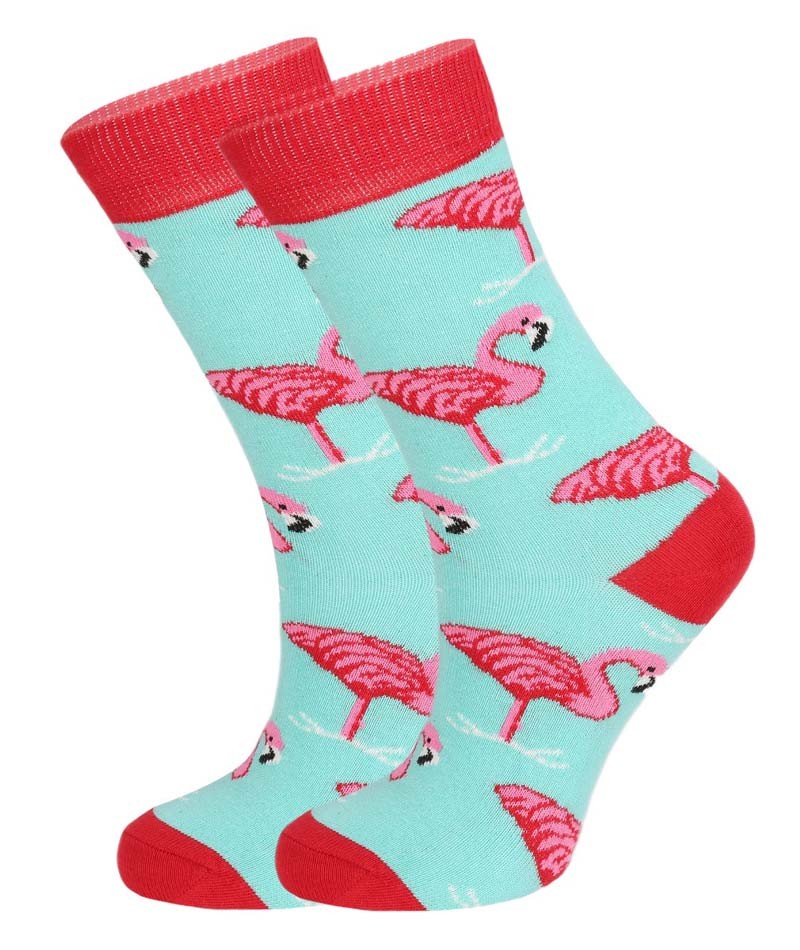 Unisex Kinder Flamingo Socken - Neuheit - Rosa minze