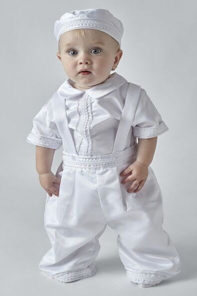 Baby boy ivory fashion christening outfit