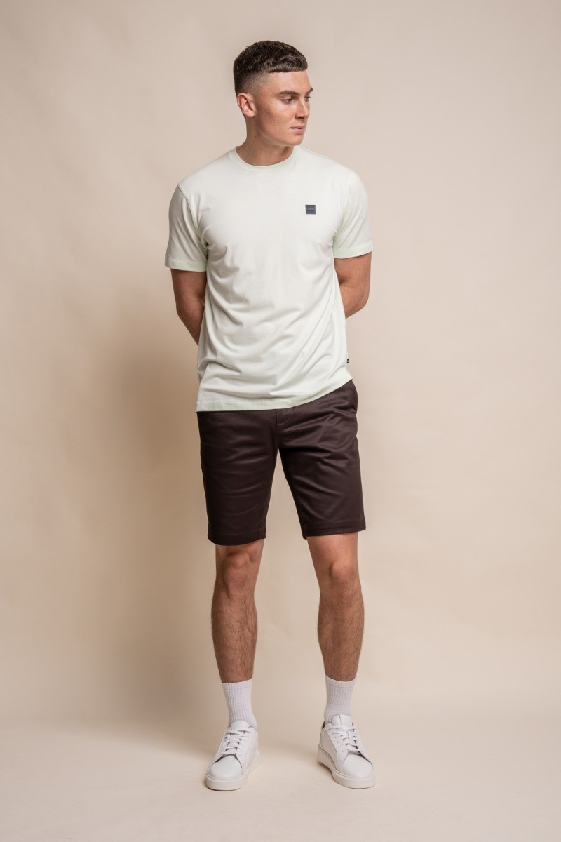 Herren Casual Slim Fit Chino Shorts aus Baumwolle - DAKOTA - Chocolate Brown