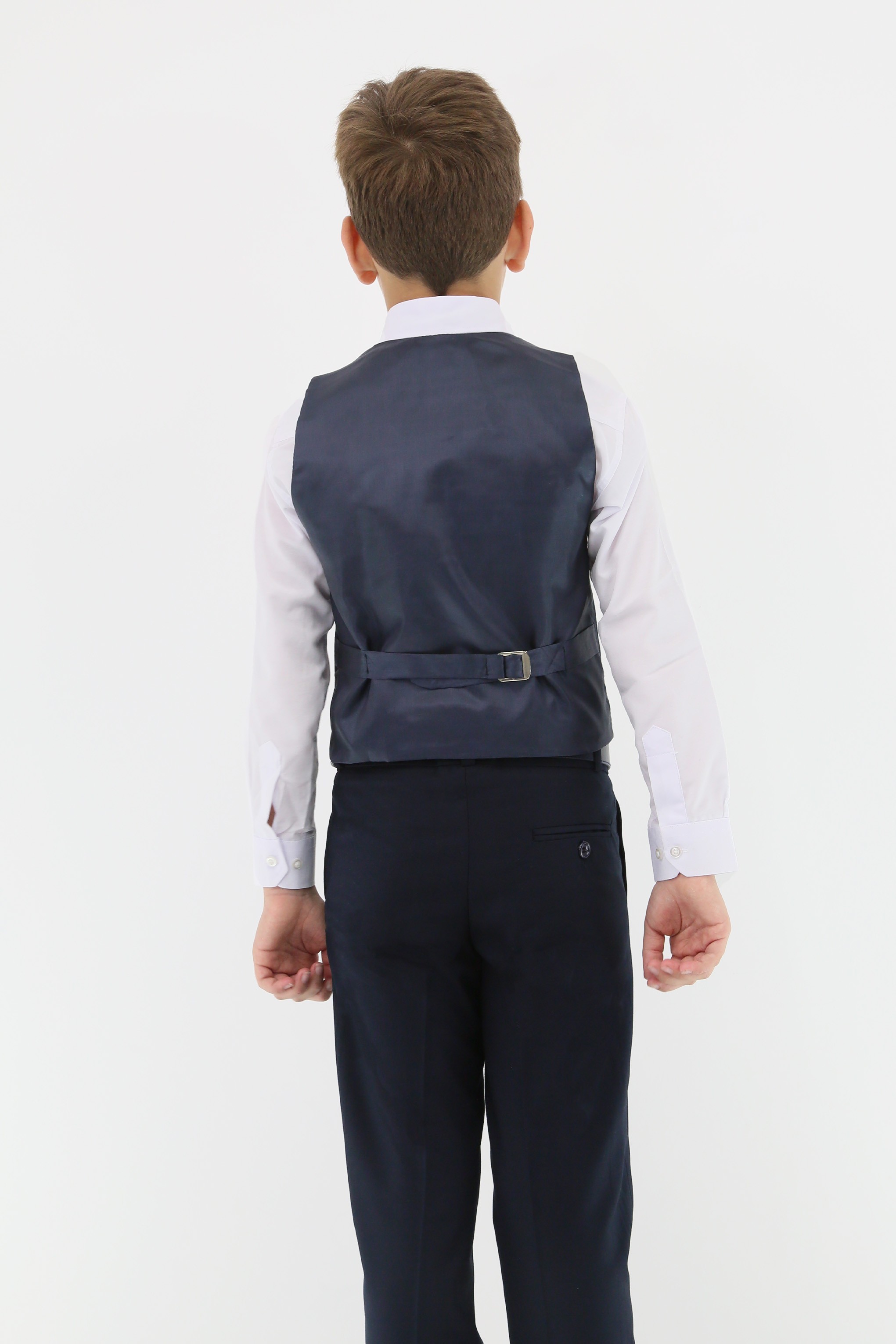 Jungen Slim Fit Smoking-Abendanzug mit Paspelierung - Navy blau